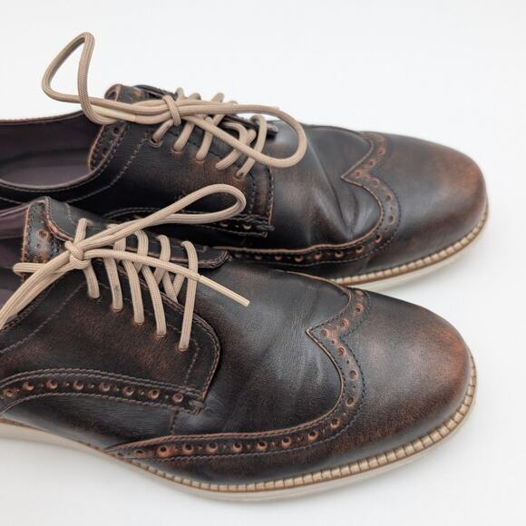 Cole Haan ØriginalGrand Wingtip Oxford Shoes Men's Dark Brown Size US8M EU41 - Picture 11 of 11